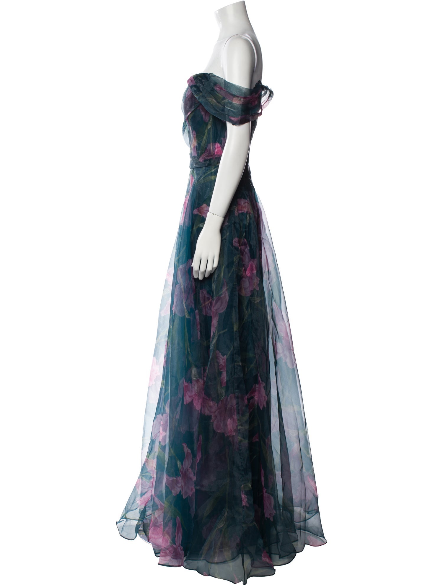Rene Ruiz Floral Print Long Dress