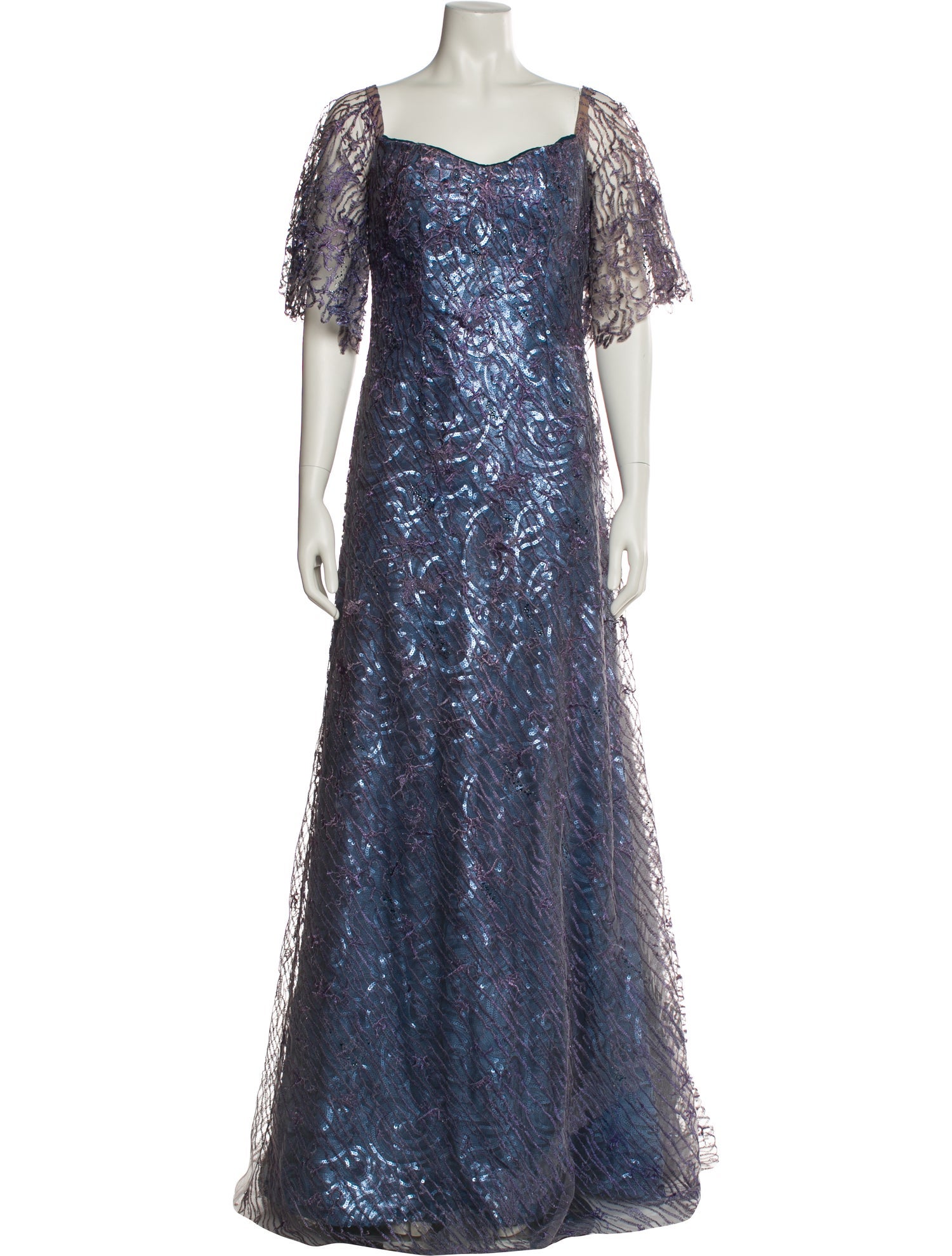 Rene Ruiz Colorblock Pattern Long Dress