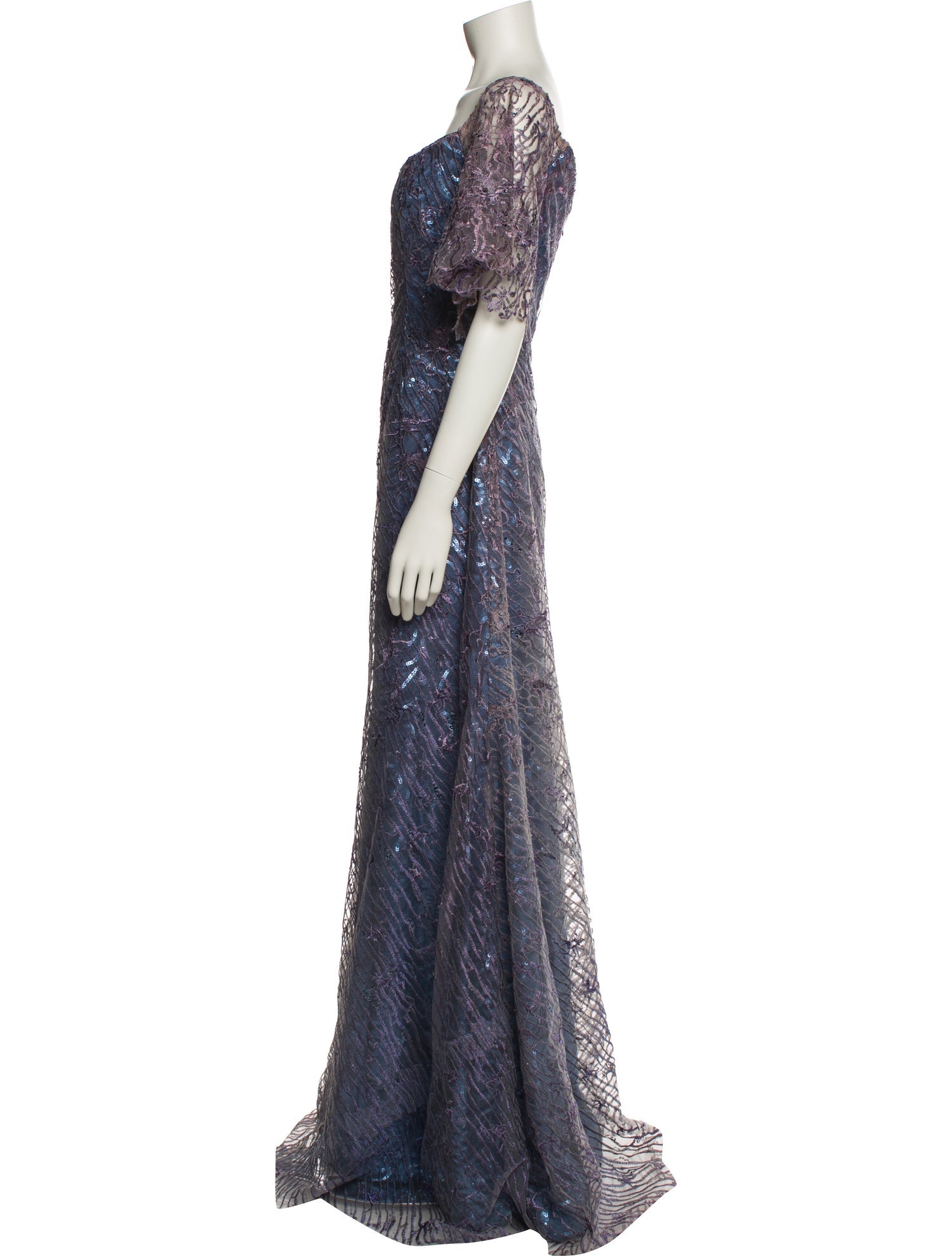 Rene Ruiz Colorblock Pattern Long Dress