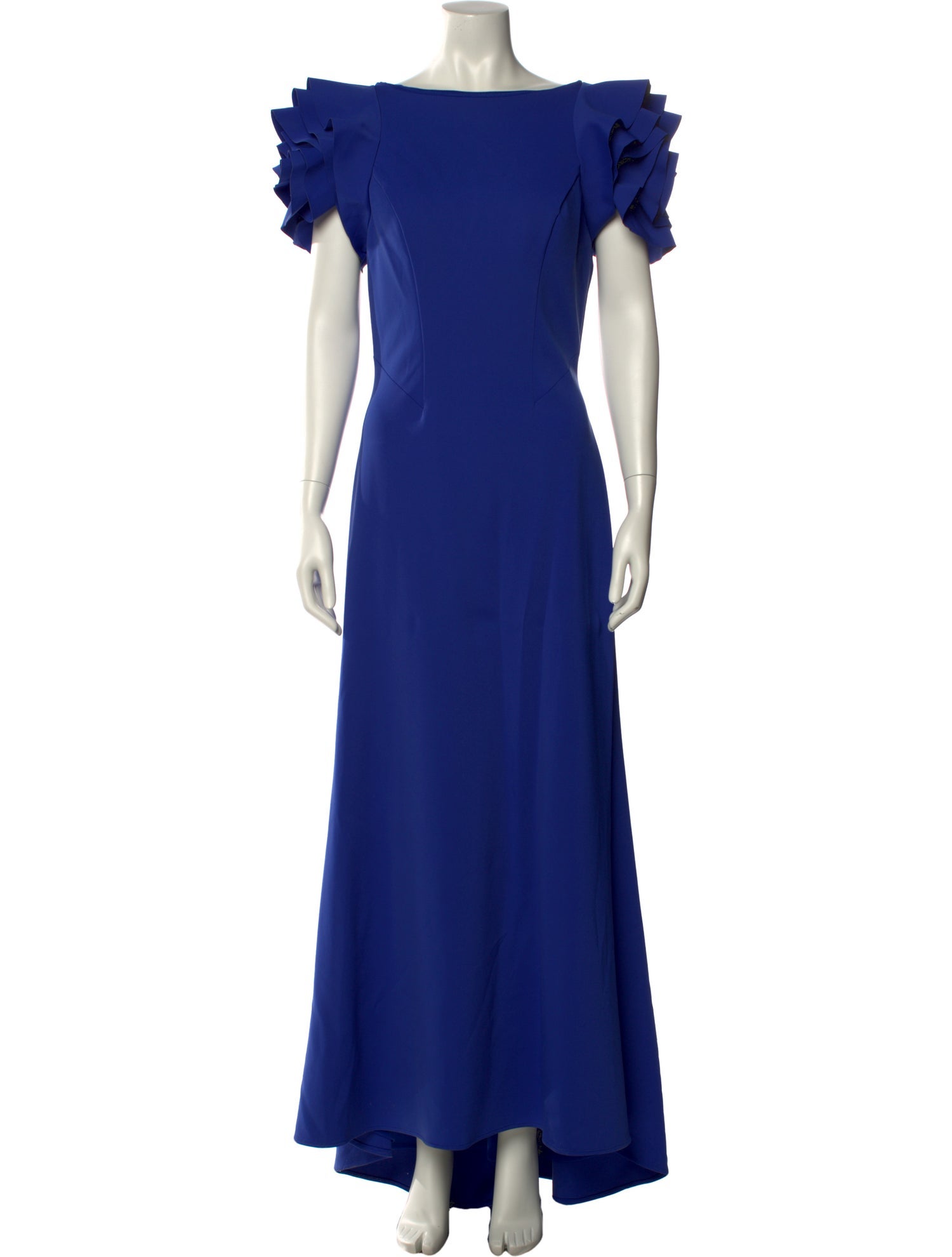 Rene Ruiz Bateau Neckline Long Dress