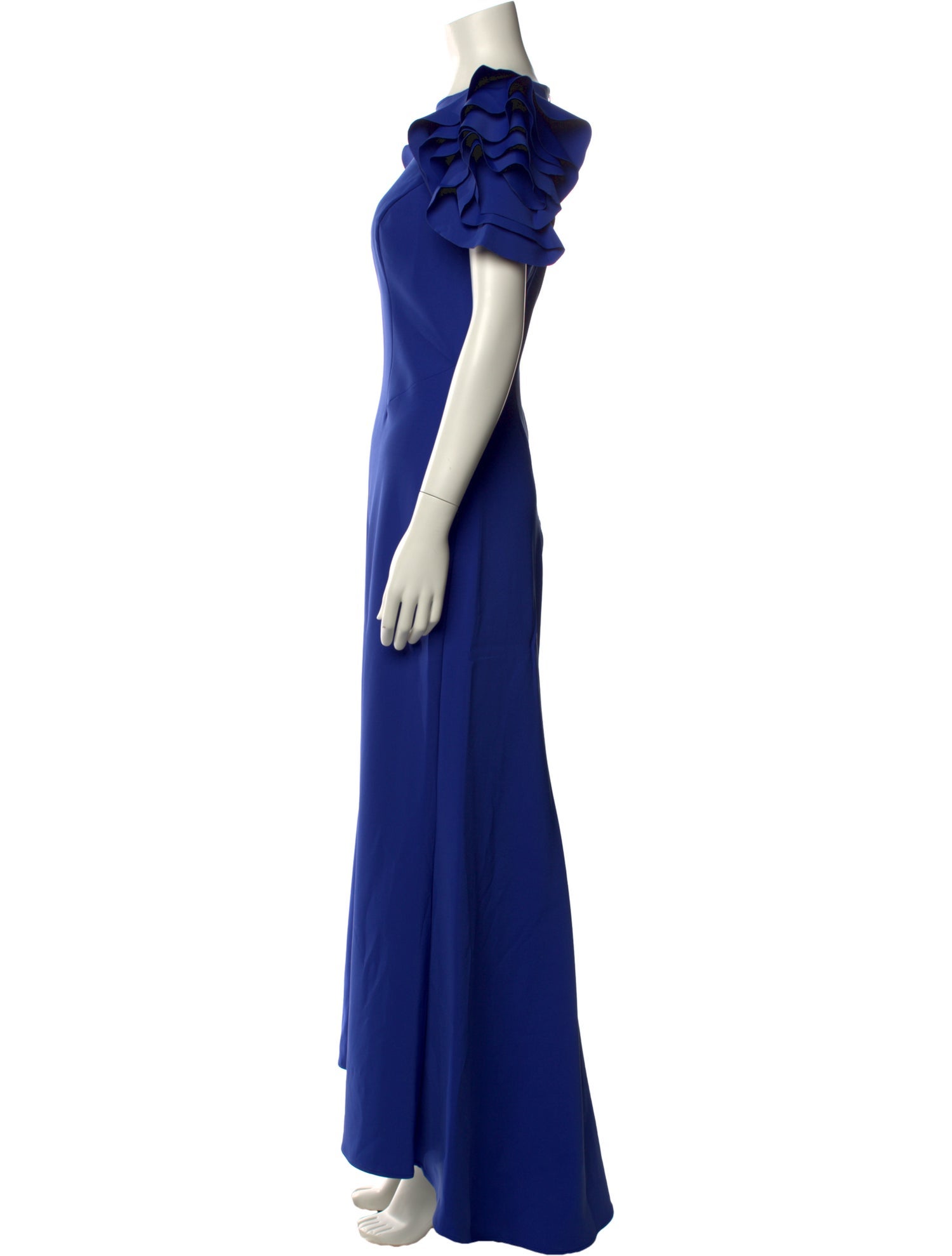 Rene Ruiz Bateau Neckline Long Dress