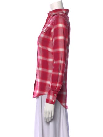 Rockmount Ranch Wear Plaid Print Long Sleeve Button-Up Top