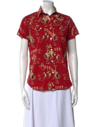 Rockmount Ranch Wear Printed Short Sleeve Button-Up Top