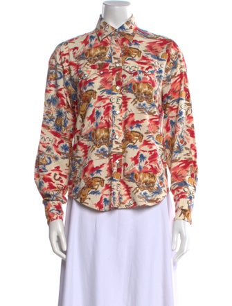 Rockmount Ranch Wear Floral Print Long Sleeve Button-Up Top