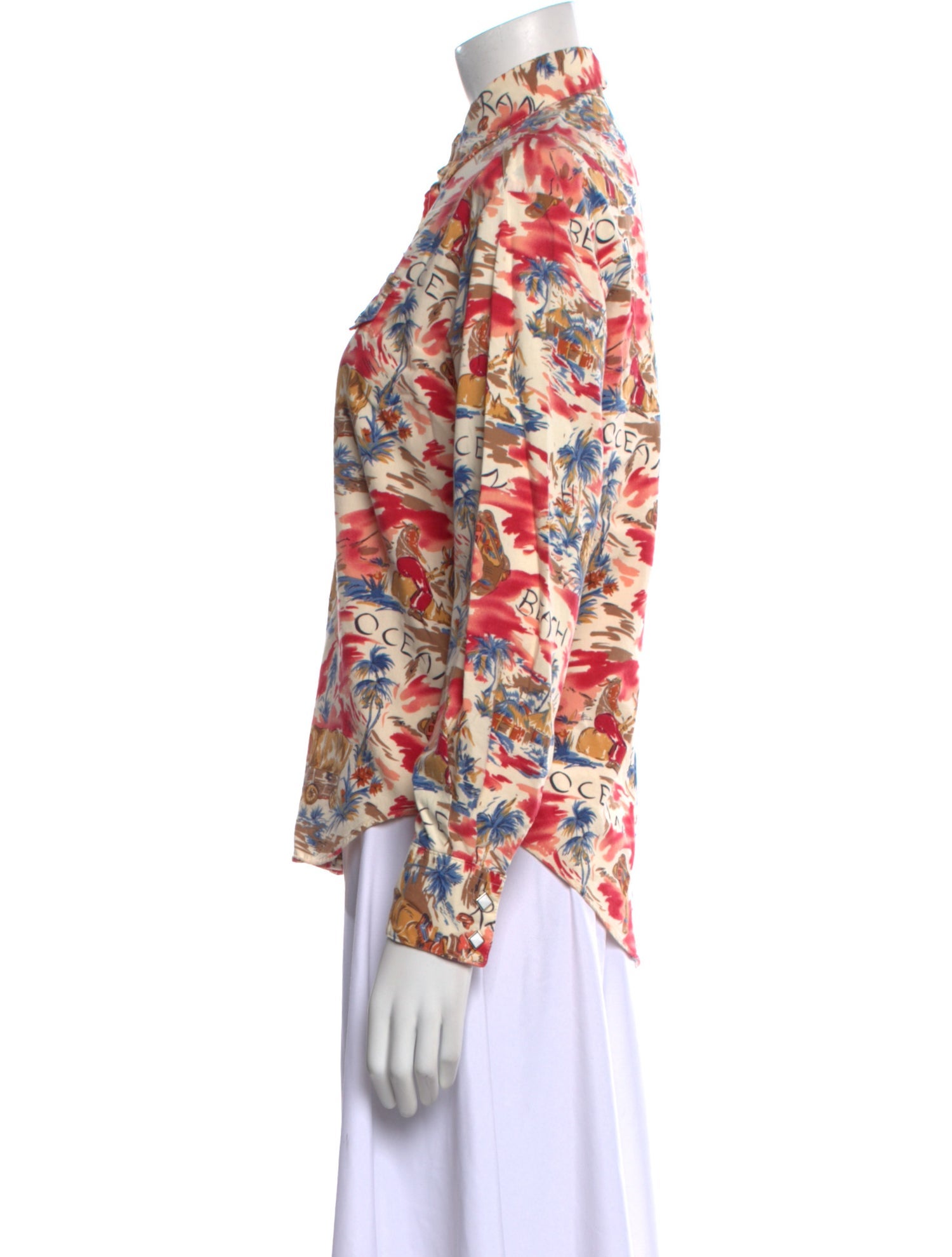 Rockmount Ranch Wear Floral Print Long Sleeve Button-Up Top