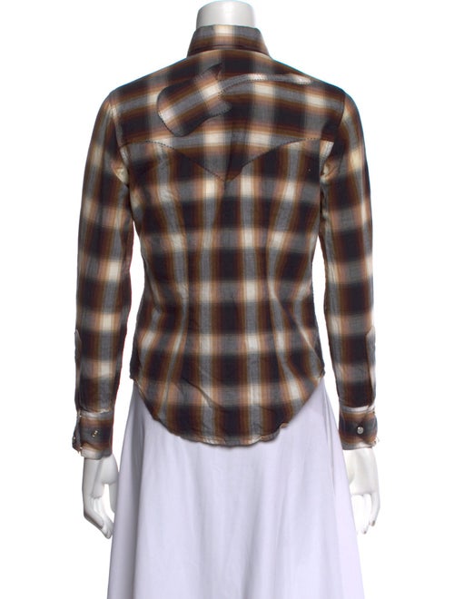 Rockmount Ranch Wear Plaid Print Long Sleeve Button-Up Top