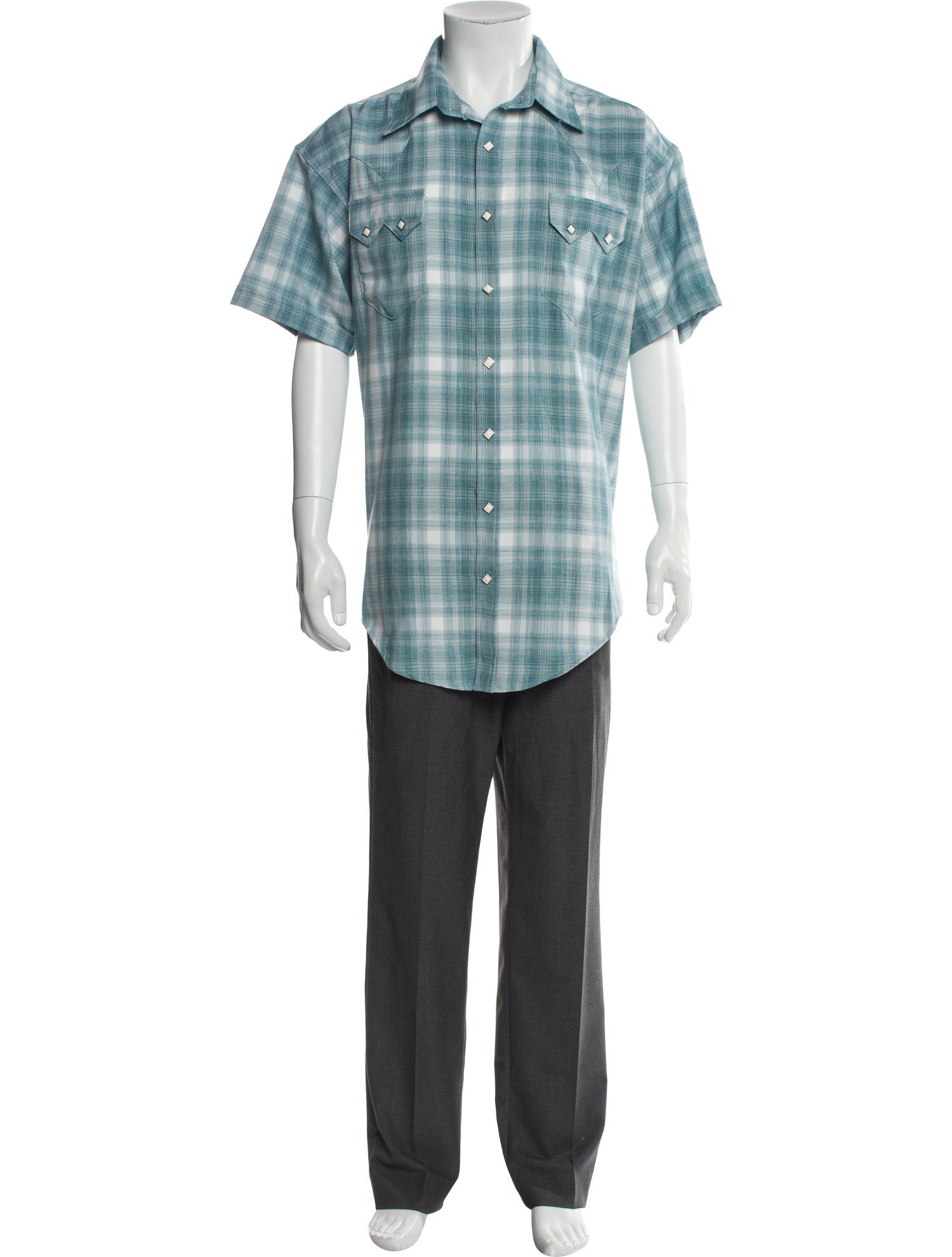 Rockmount Ranch Wear Plaid Print Short Sleeve Shirt w/ Tags