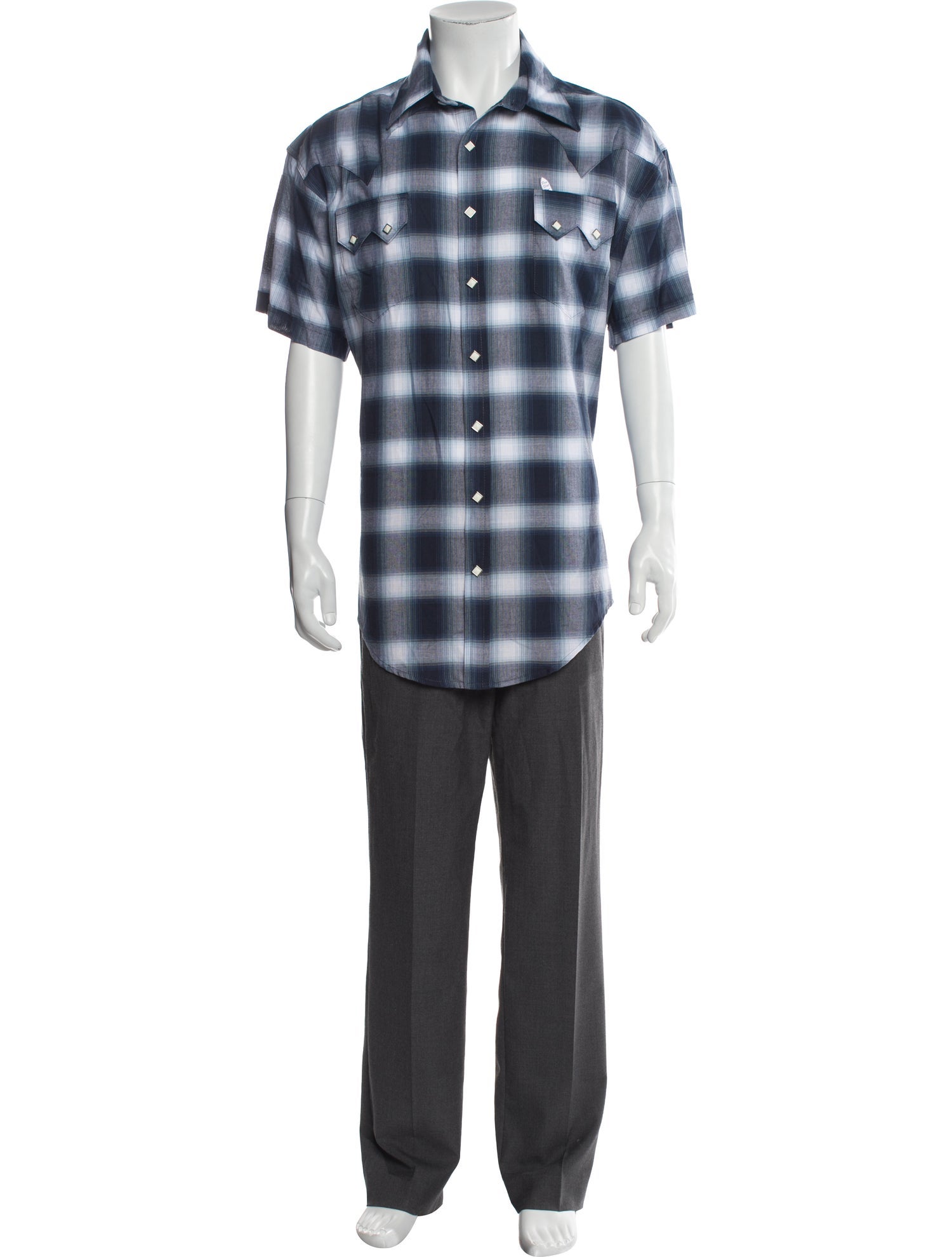 Rockmount Ranch Wear Plaid Print Short Sleeve Western Shirt