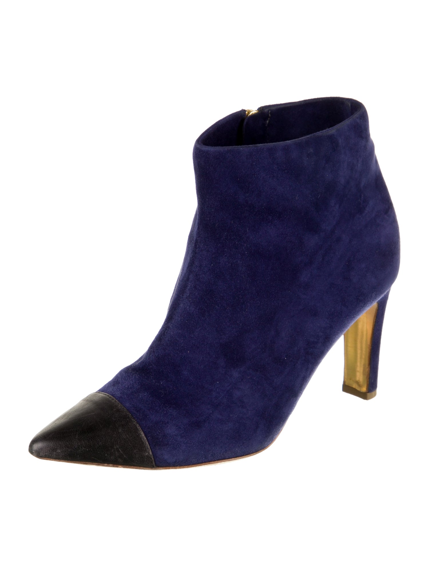 Rupert Sanderson Suede Colorblock Pattern Boots