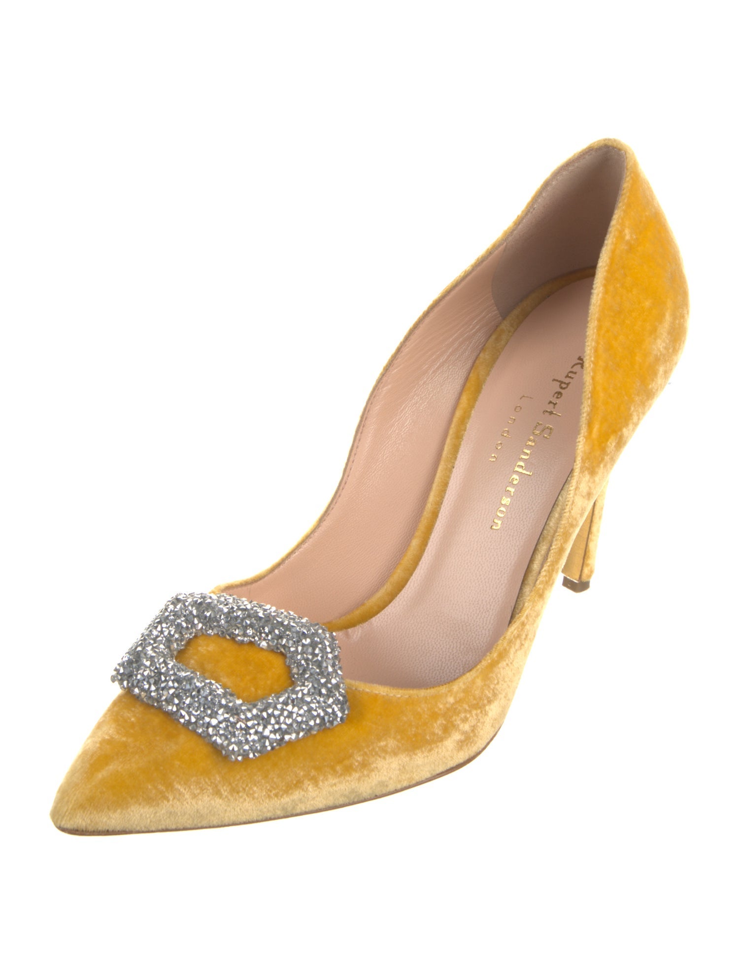 Rupert Sanderson Velvet Glitter Accents Pumps