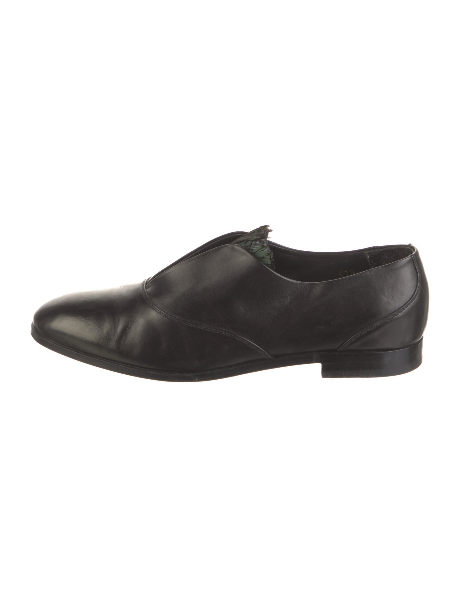 Rupert Sanderson Leather Feather Trim Oxfords