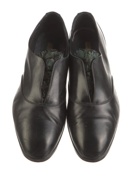 Rupert Sanderson Leather Feather Trim Oxfords