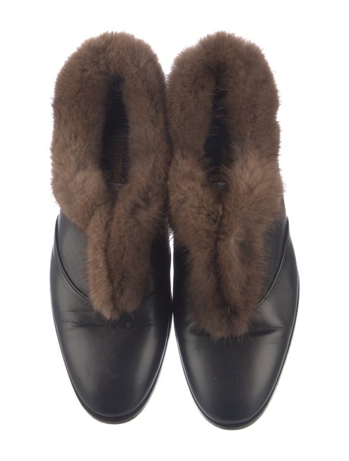Rupert Sanderson Leather Fur Trim Oxfords