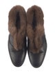 Rupert Sanderson Leather Fur Trim Oxfords