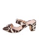 Rupert Sanderson Canvas Animal Print Slides