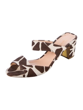 Rupert Sanderson Canvas Animal Print Slides