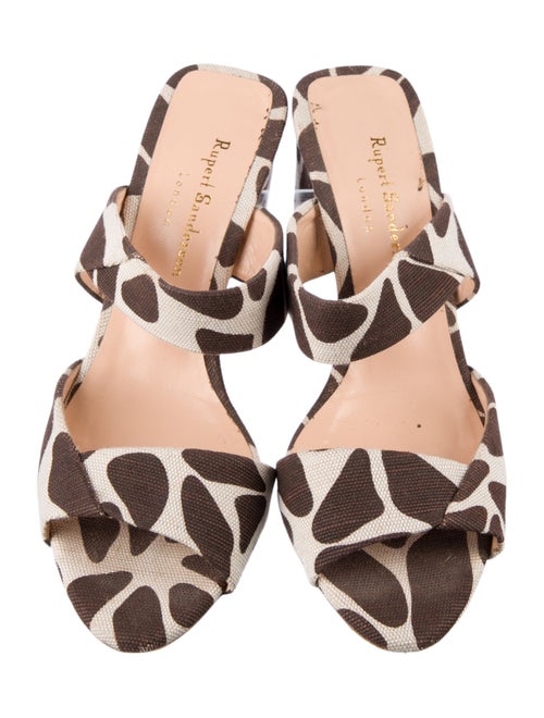 Rupert Sanderson Canvas Animal Print Slides