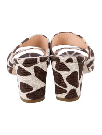 Rupert Sanderson Canvas Animal Print Slides