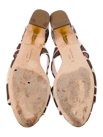 Rupert Sanderson Canvas Animal Print Slides