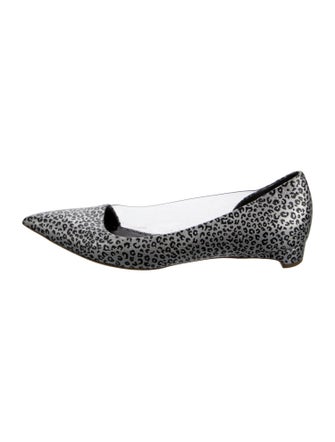 Rupert Sanderson Leather Animal Print D'Orsay Flats