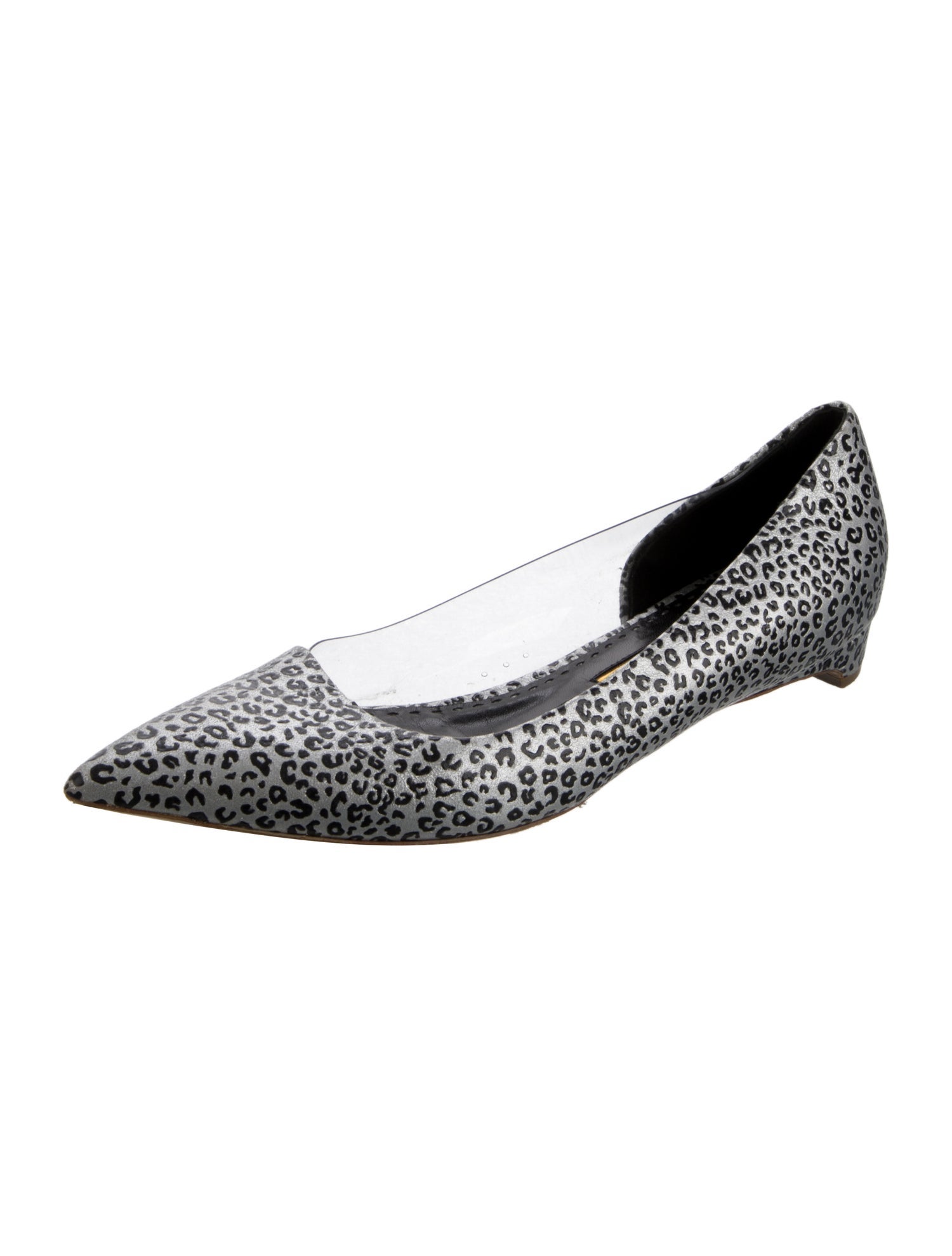 Rupert Sanderson Leather Animal Print D'Orsay Flats