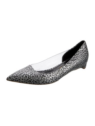 Rupert Sanderson Leather Animal Print D'Orsay Flats