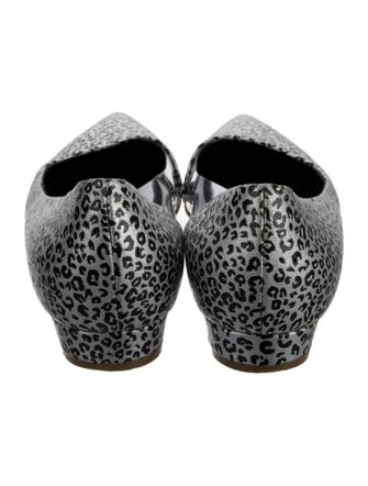 Rupert Sanderson Leather Animal Print D'Orsay Flats