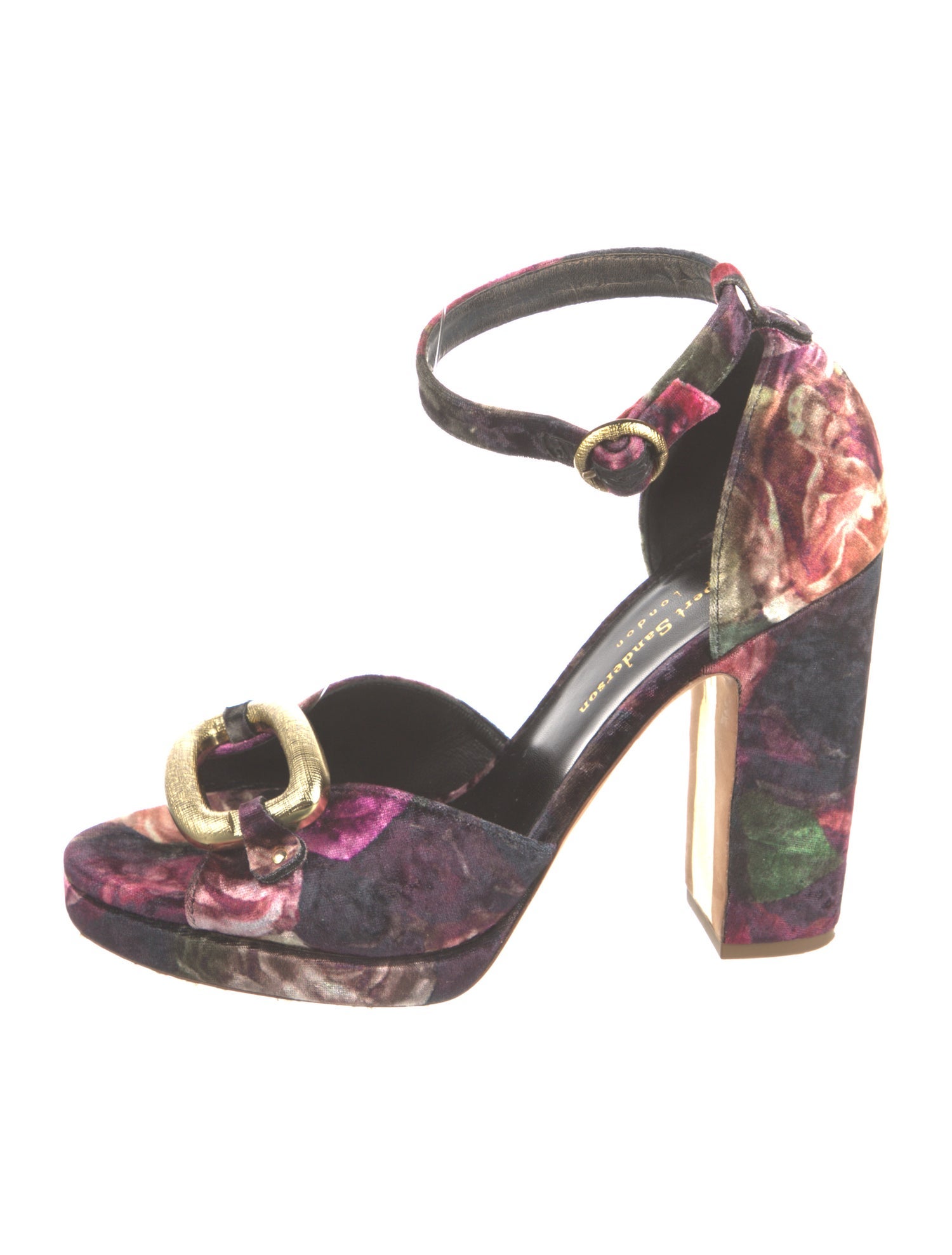 Rupert Sanderson Velvet Printed Sandals