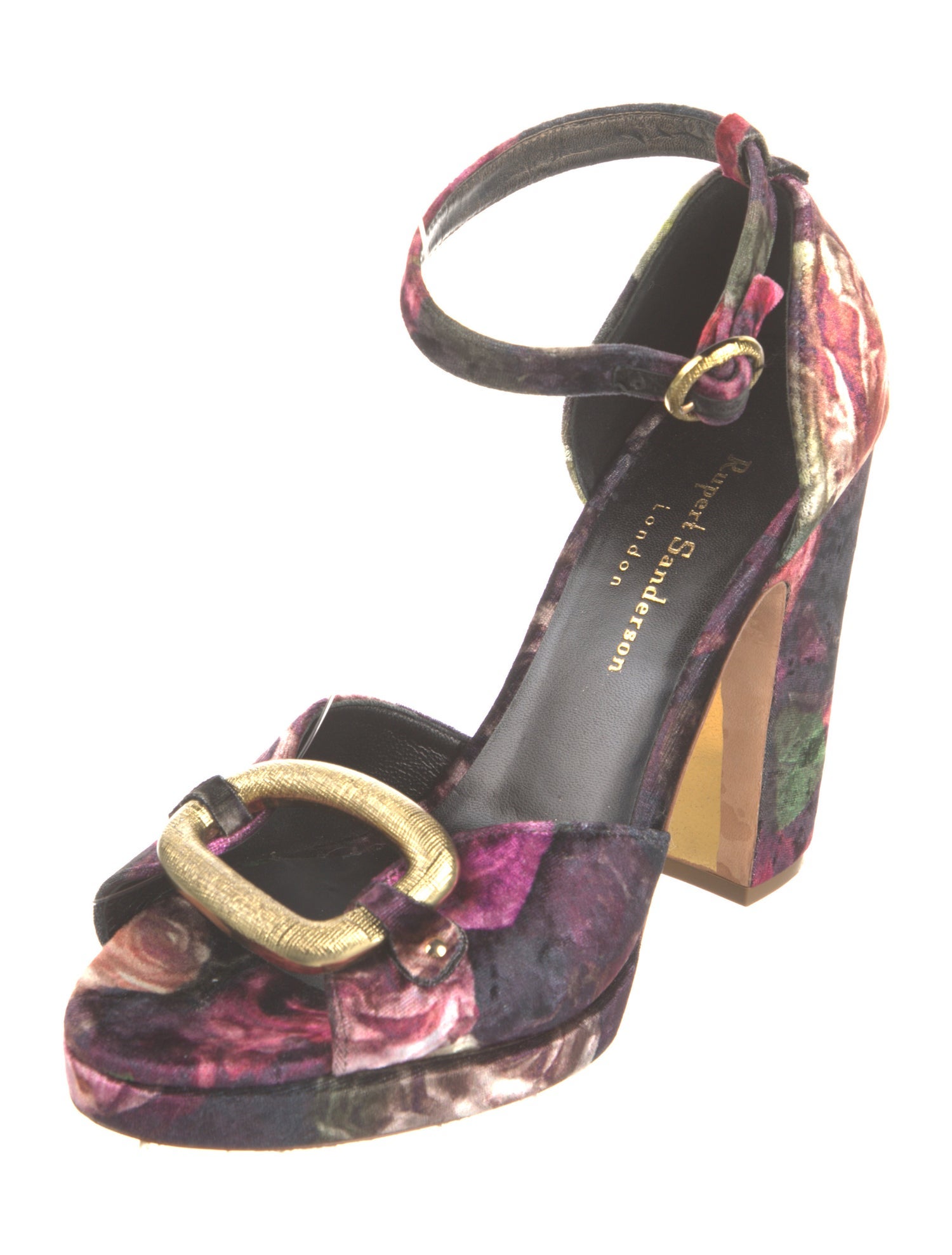 Rupert Sanderson Velvet Printed Sandals