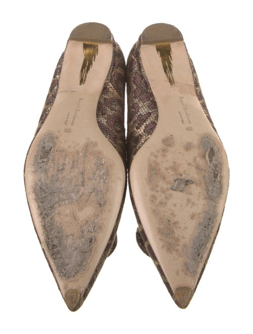 Rupert Sanderson Raffia Animal Print Flats