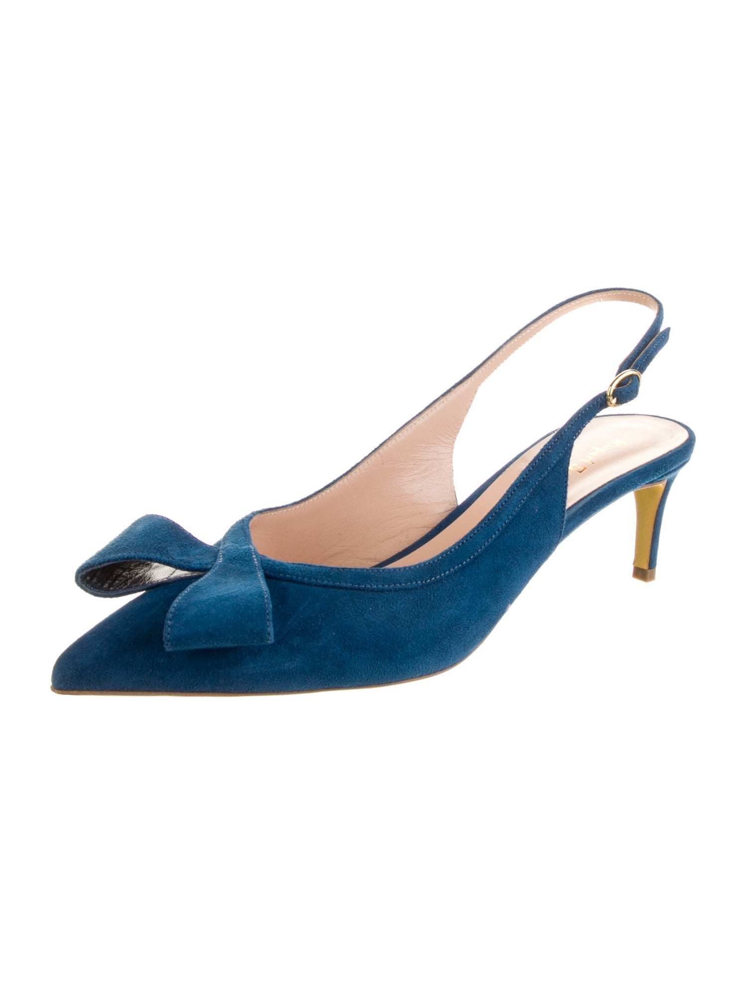 Rupert Sanderson Suede Bow Accents Slingback Pumps