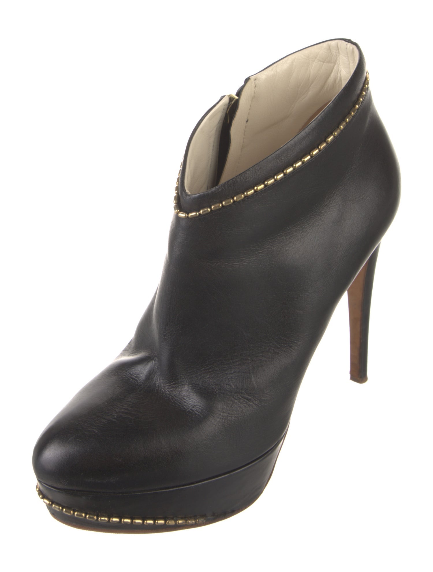 Rupert Sanderson Leather Beaded Accents Boots