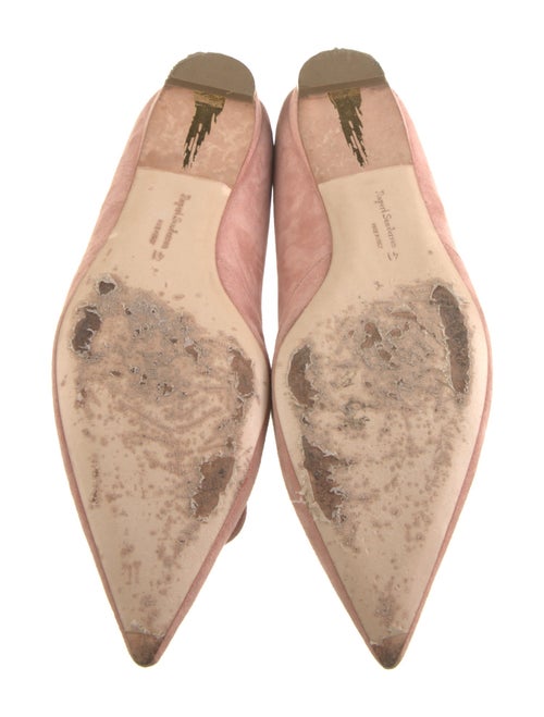 Rupert Sanderson Suede Leather Trim Embellishment Flats