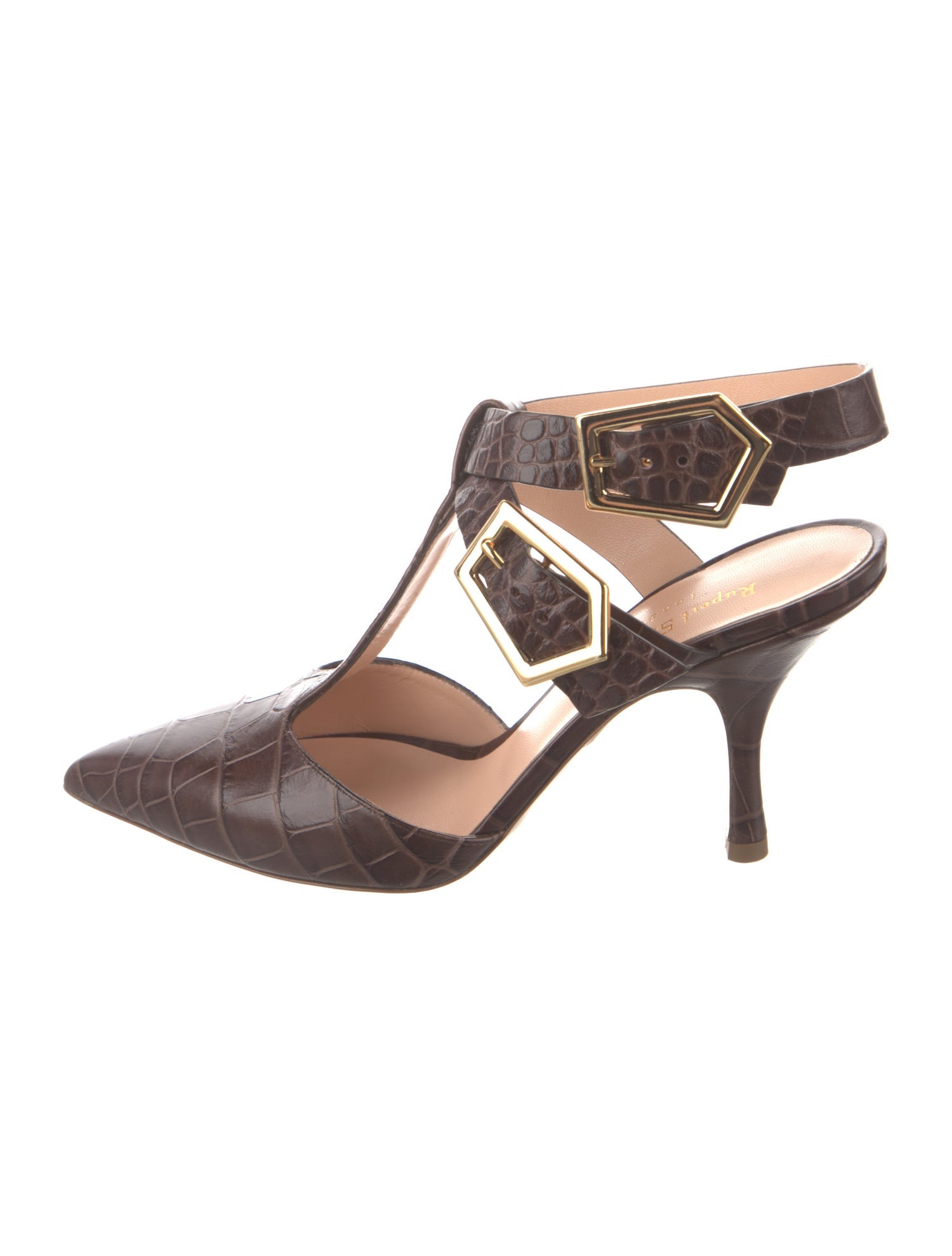 Rupert Sanderson Leather T-Strap Pumps