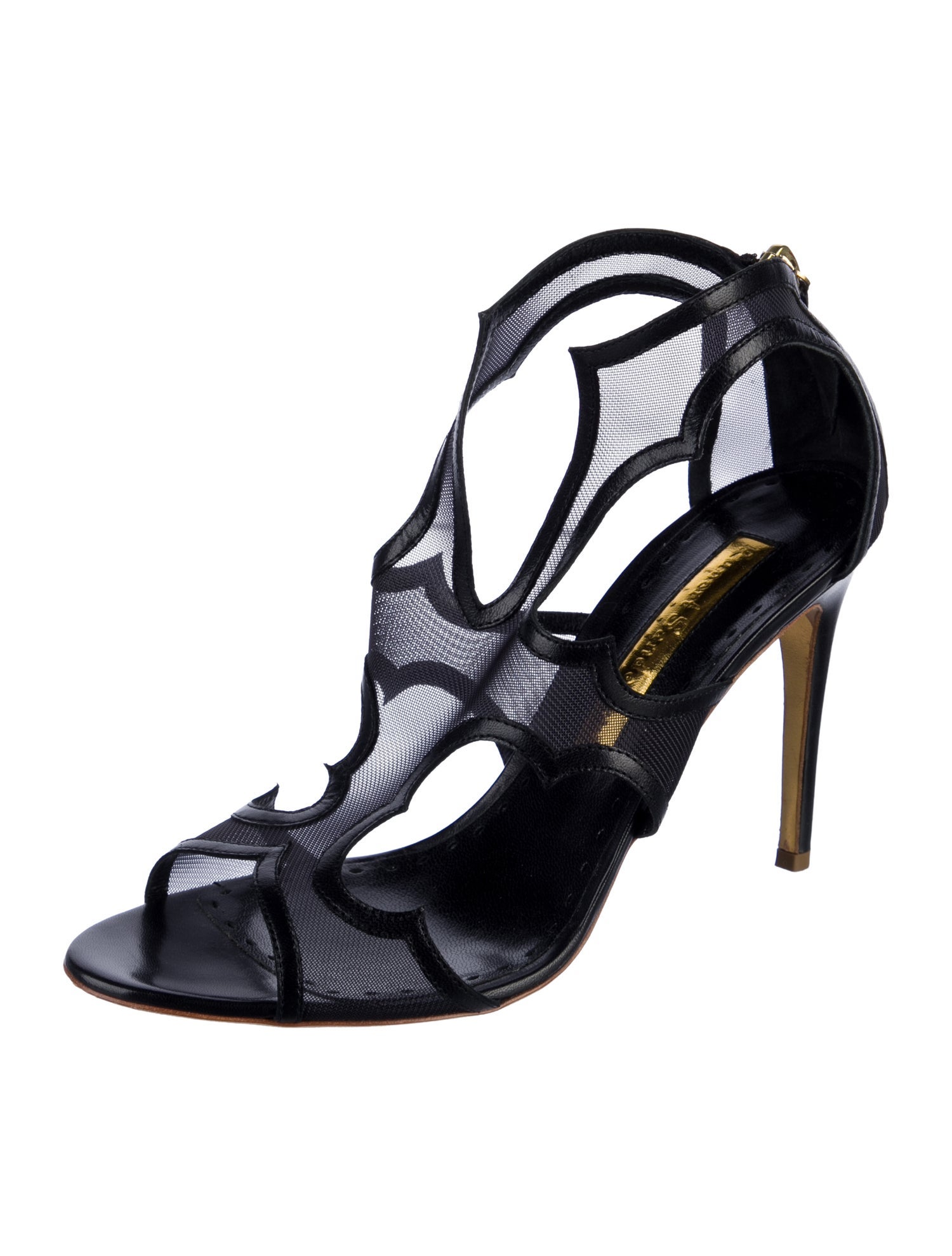 Rupert Sanderson Mesh T-Strap Sandals