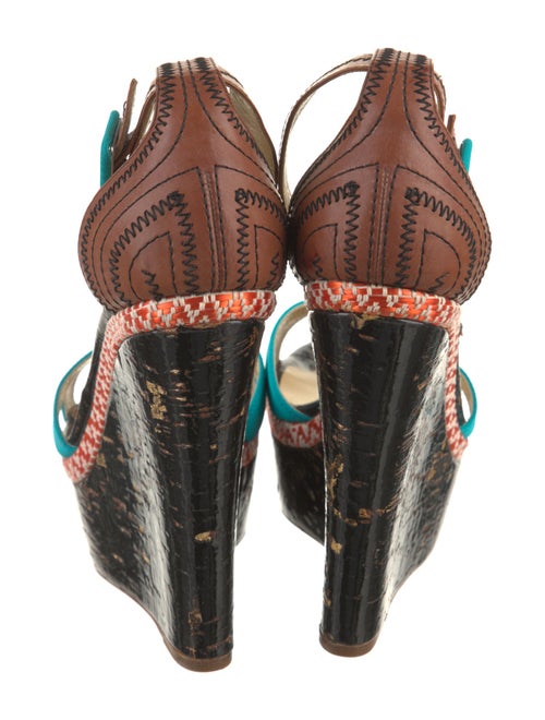 Rupert Sanderson Leather Colorblock Pattern Espadrilles