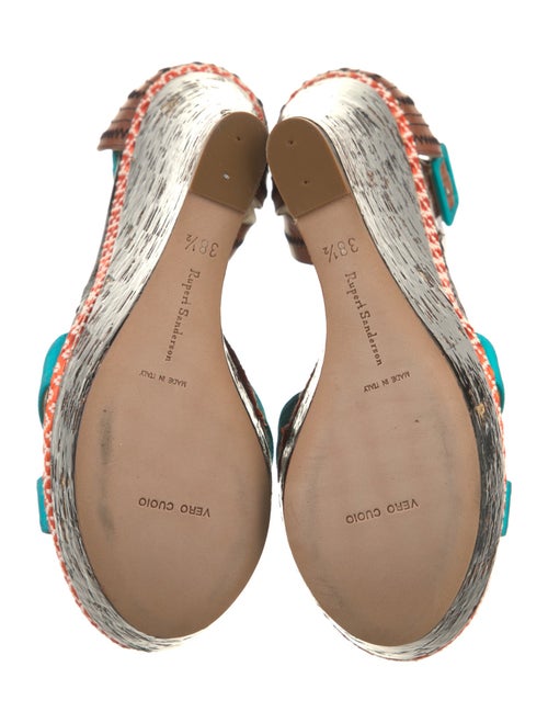 Rupert Sanderson Leather Colorblock Pattern Espadrilles