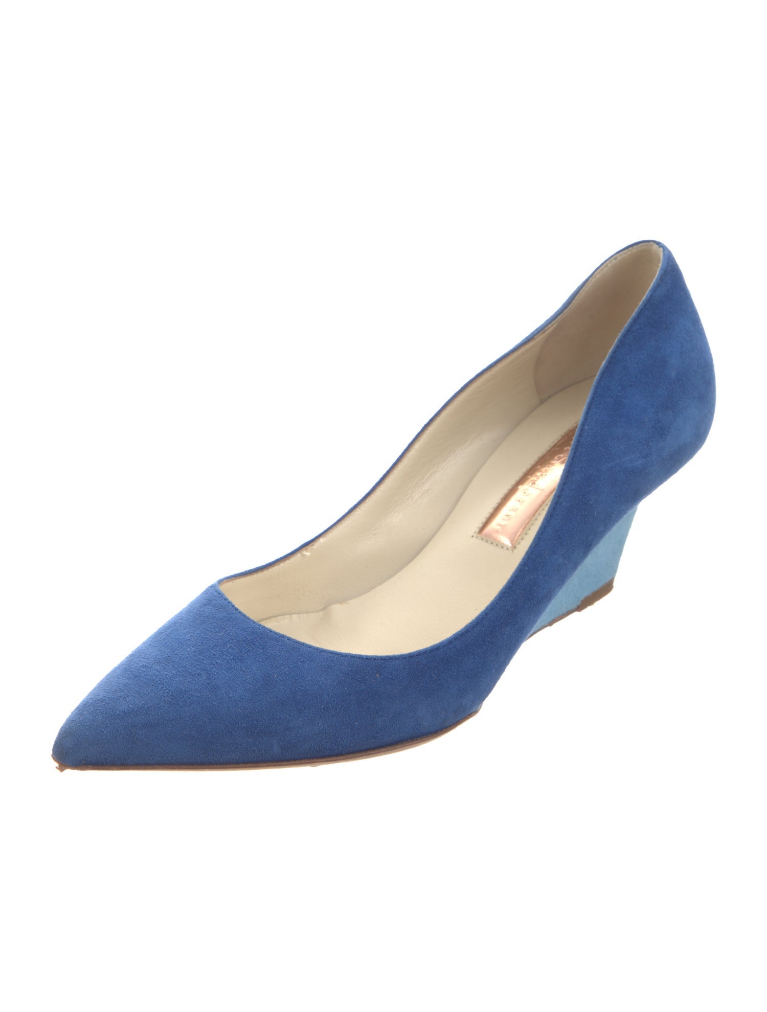 Rupert Sanderson Suede Embroidered Accent Pumps