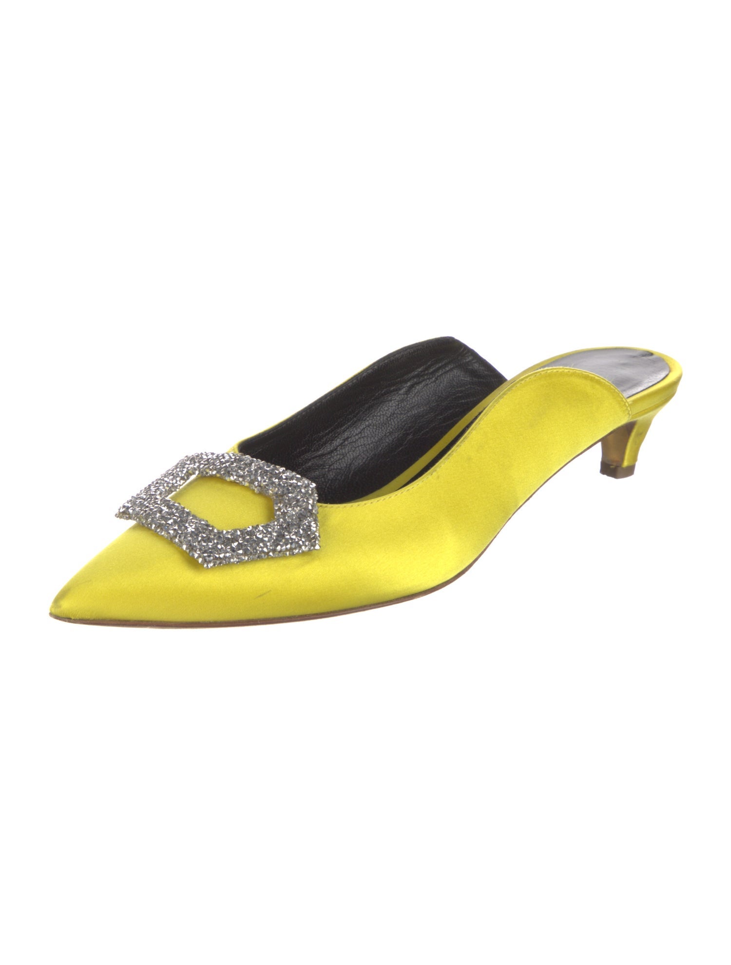 Rupert Sanderson Satin Crystal Embellishments Mules