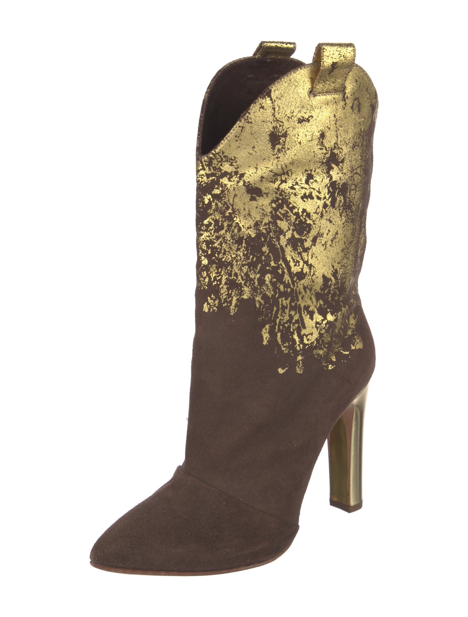 Rupert Sanderson Suede Printed Western Boots