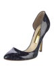 Rupert Sanderson Patent Leather Animal Print D'Orsay Pumps