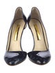 Rupert Sanderson Patent Leather Animal Print D'Orsay Pumps