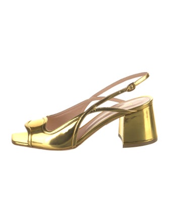 Rupert Sanderson Patent Leather Slingback Sandals