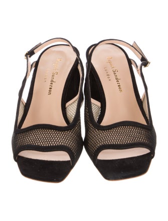 Rupert Sanderson Suede Printed Slingback Sandals