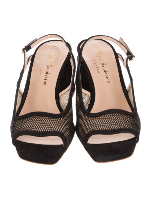 Rupert Sanderson Suede Printed Slingback Sandals