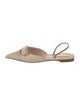 Rupert Sanderson Raffia Leather Trim Embellishment Slingback Flats