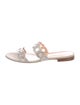 Rupert Sanderson Leather Crystal Embellishments Slides