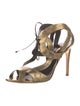 Rupert Sanderson Leather Animal Print Sandals