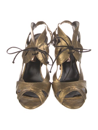 Rupert Sanderson Leather Animal Print Sandals