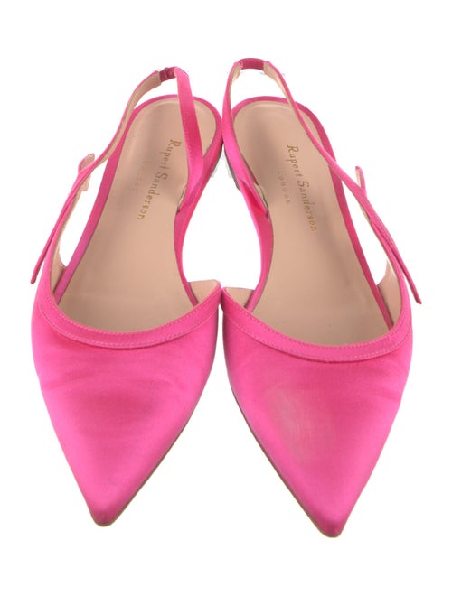 Rupert Sanderson Satin Cutout Accent Slingback Flats